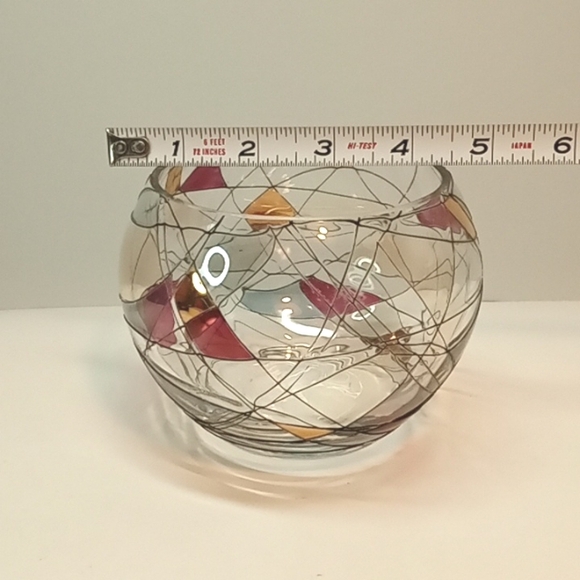 ☀️ Partylite Calypso stained glass votive candle holder or bowl. No flaws - Picture 5 of 5